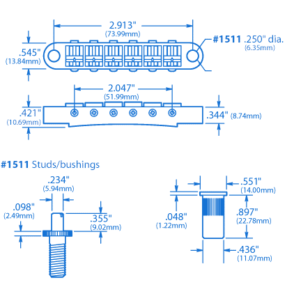 Pont Gotoh T-O-M Nickel Guitares Perro
